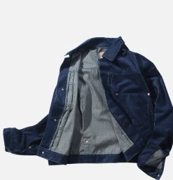 STANDARD TYPES Vestes<Corduroy Collar Jacket Denim