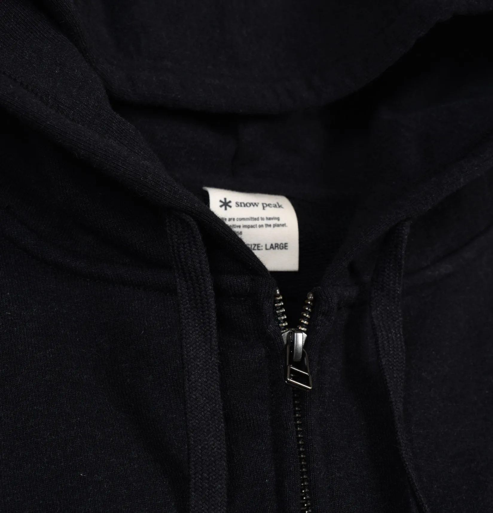 SNOW PEAK Sweats & Polaires<Recycled Cotton Zipup Hoodie Black