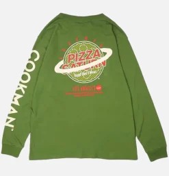 COOKMAN T-shirts<Tee Shirt Long Sleeve Pizza Green