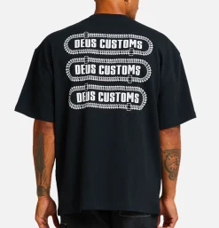 DEUS T-shirts<Thread Tee Black