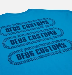 DEUS T-shirts<Thread Tee Wave Ride Blue